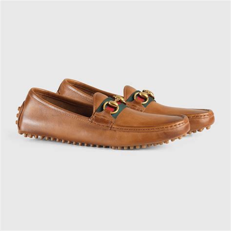 gucci moccasin with horsebit brown